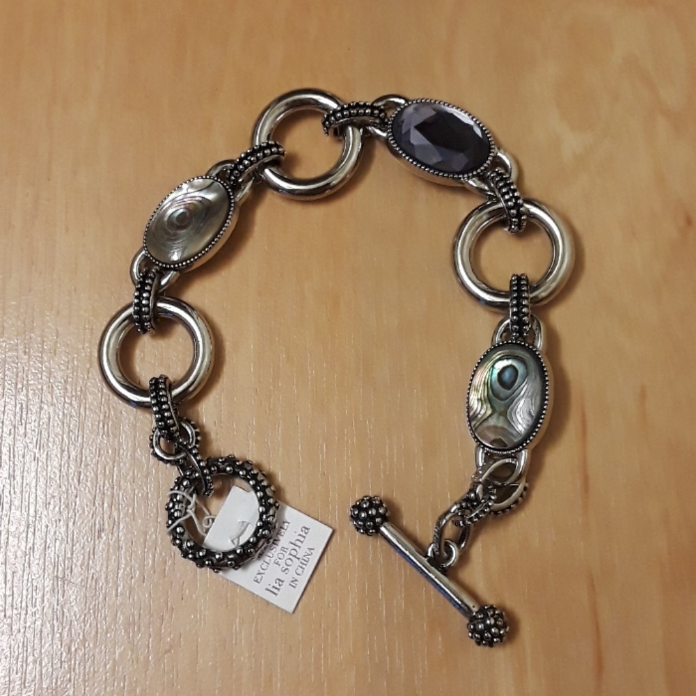NWT, Lia Sophia Abalone and Crystal Epiphany Bracelet